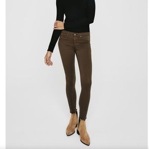 AG Jeans notting vine green skinny jeans, size 26